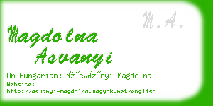 magdolna asvanyi business card